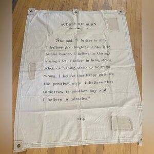 Sugarboo & Co Wall Tapestry Art. quote by Audrey Hepburn